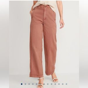 Old Navy Extra High-Waisted Wide-Leg Cropped Workwear Pants Sz4